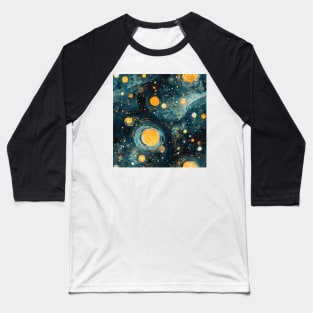 Van Gogh Starry Night Outer Space Pattern 12 Baseball T-Shirt